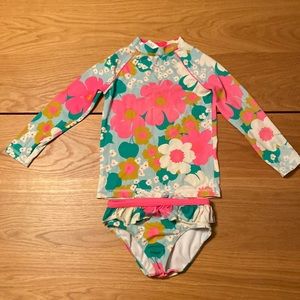 Long-sleeves Rash Guard + bikini bottom